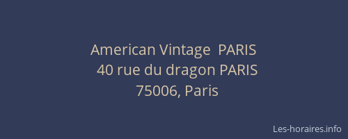 American Vintage  PARIS