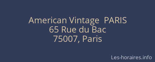 American Vintage  PARIS