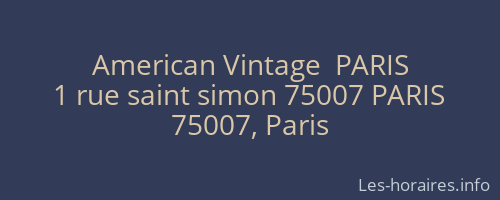 American Vintage  PARIS