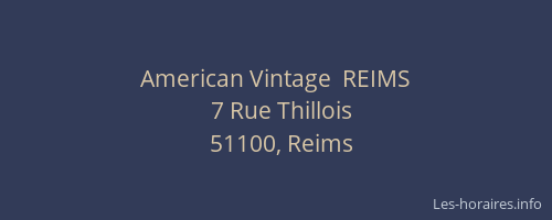 American Vintage  REIMS