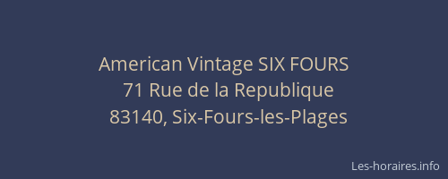 American Vintage SIX FOURS