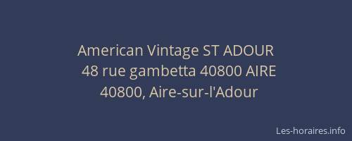 American Vintage ST ADOUR