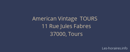 American Vintage  TOURS