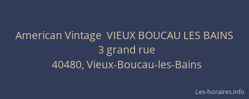 American Vintage  VIEUX BOUCAU LES BAINS