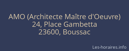AMO (Architecte Maître d'Oeuvre)