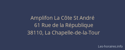 Amplifon La C&ocirc;te St Andr&eacute;