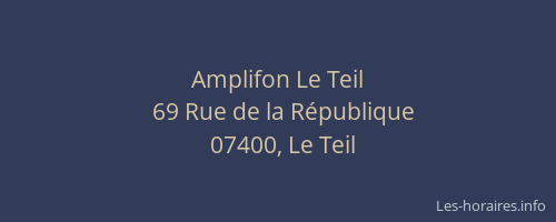 Amplifon Le Teil