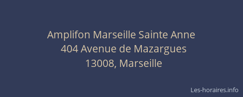Amplifon Marseille Sainte Anne