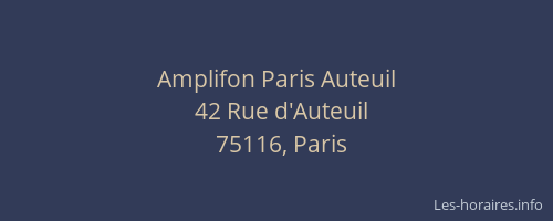 Amplifon Paris Auteuil