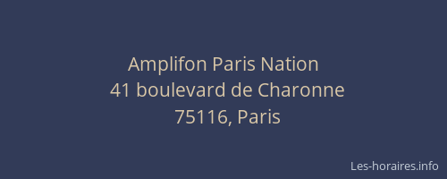 Amplifon Paris Nation