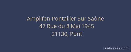 Amplifon Pontailler Sur Sa&ocirc;ne