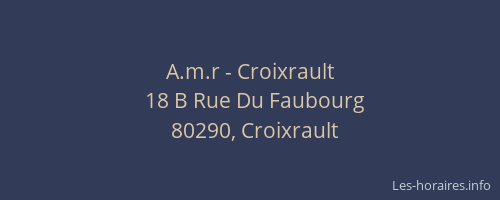 A.m.r - Croixrault