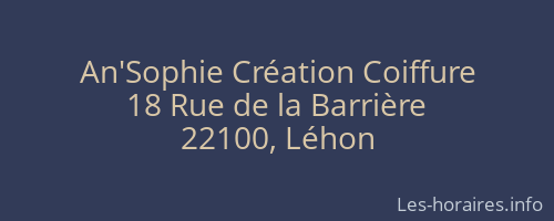 An'Sophie Création Coiffure