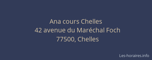 Ana cours Chelles
