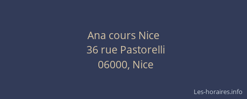Ana cours Nice