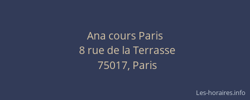 Ana cours Paris