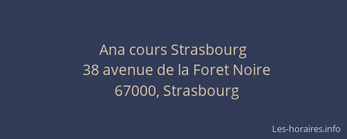 Ana cours Strasbourg