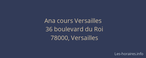 Ana cours Versailles