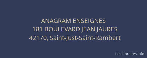 ANAGRAM ENSEIGNES
