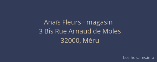 Ana&iuml;s Fleurs - magasin