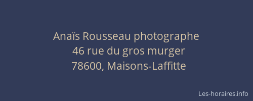 Ana&iuml;s Rousseau photographe