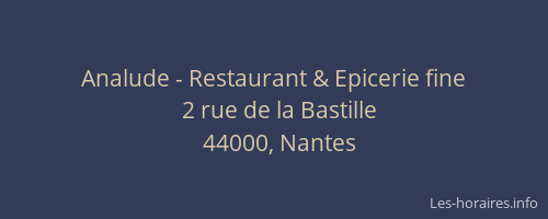 Analude - Restaurant & Epicerie fine