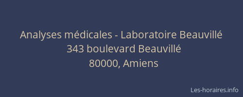 Analyses médicales - Laboratoire Beauvillé