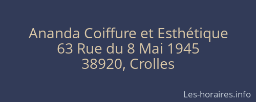 Ananda Coiffure et Esthétique