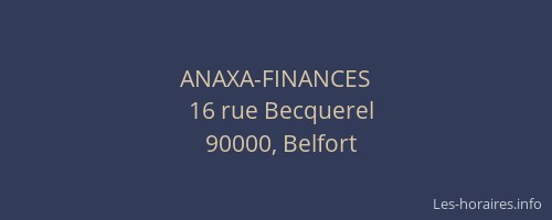 ANAXA-FINANCES