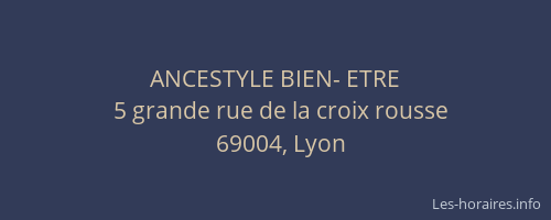 ANCESTYLE BIEN- ETRE