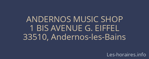ANDERNOS MUSIC SHOP