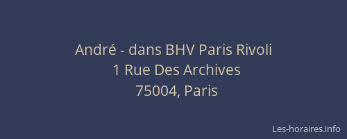 André - dans BHV Paris Rivoli