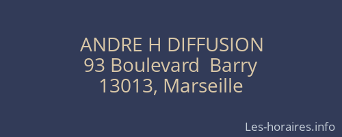ANDRE H DIFFUSION