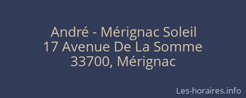 André - Mérignac Soleil