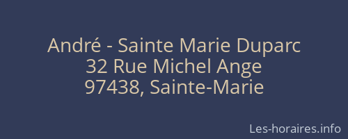André - Sainte Marie Duparc