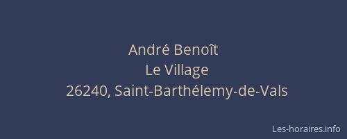 Andr&eacute; Beno&icirc;t