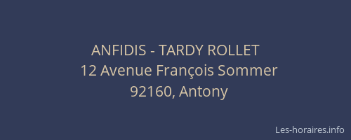 ANFIDIS - TARDY ROLLET