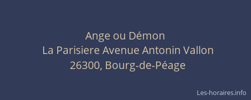 Ange ou D&eacute;mon