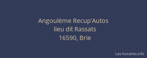 Angoul&egrave;me Recup'Autos