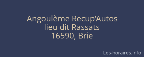 Angoulème Recup'Autos