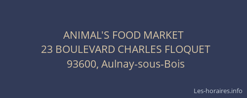 ANIMAL'S FOOD MARKET