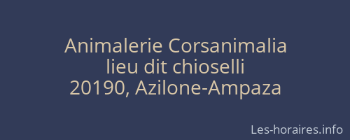 Animalerie Corsanimalia
