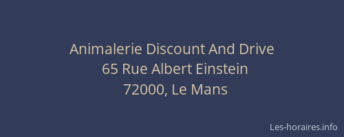 Animalerie Discount And Drive