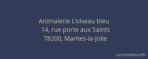 Animalerie L'oiseau bleu