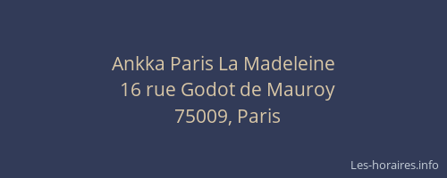 Ankka Paris La Madeleine