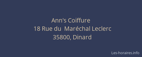 Ann's Coiffure