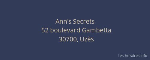 Ann's Secrets