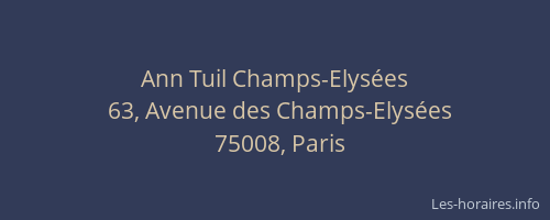 Ann Tuil Champs-Elysées