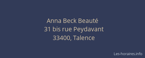 Anna Beck Beaut&eacute;