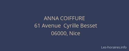 ANNA COIFFURE